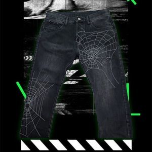 MNML D113 SPIDER STRAIGHT DENIM JEANS (BLACK)